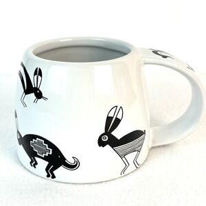 Treasure Chest Rabbit Mug Spirit Animal Las Cruces NM White Black #207 1998 10oz